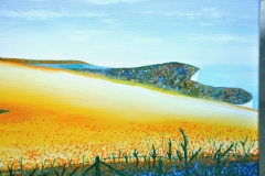 RAPEFIELD ON BEACHY HEAD: 20” x 20” £150 (Oil)