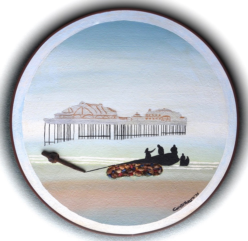 The West Pier Brighton 1993 Oil on board - 20” Diameter