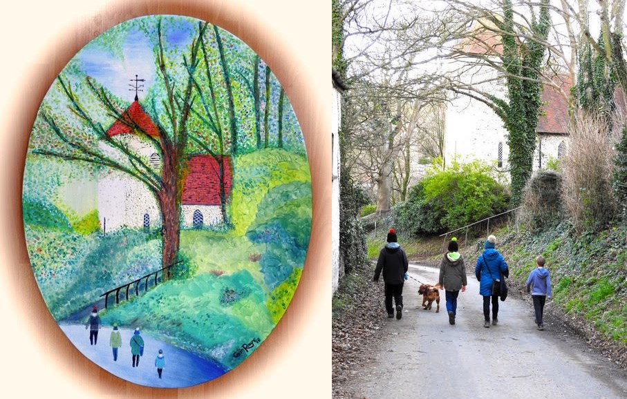 Telscombe Village paintings and real photograph